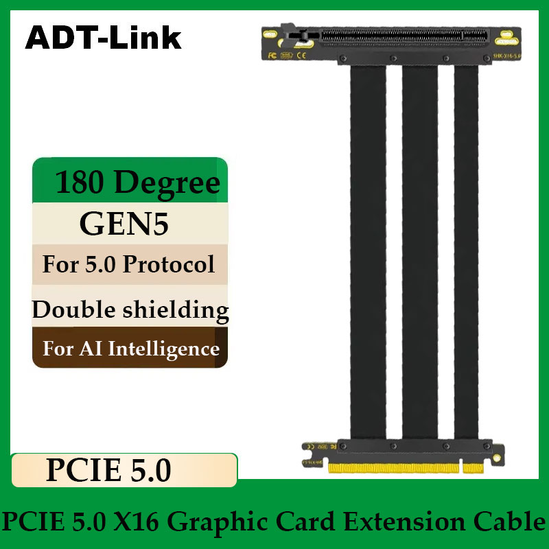 Adt-link pci-e 5.0 16x riser c - Pcie 5.0 Gpu Riser Cable avaliação e preço